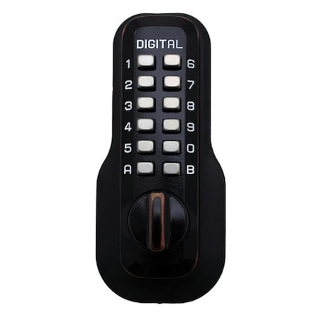 Keen Mechanical Keyless Deadbolt Ez Mount Plate Double Sided Combination Lock Oil Rubbed Bronze KE912252